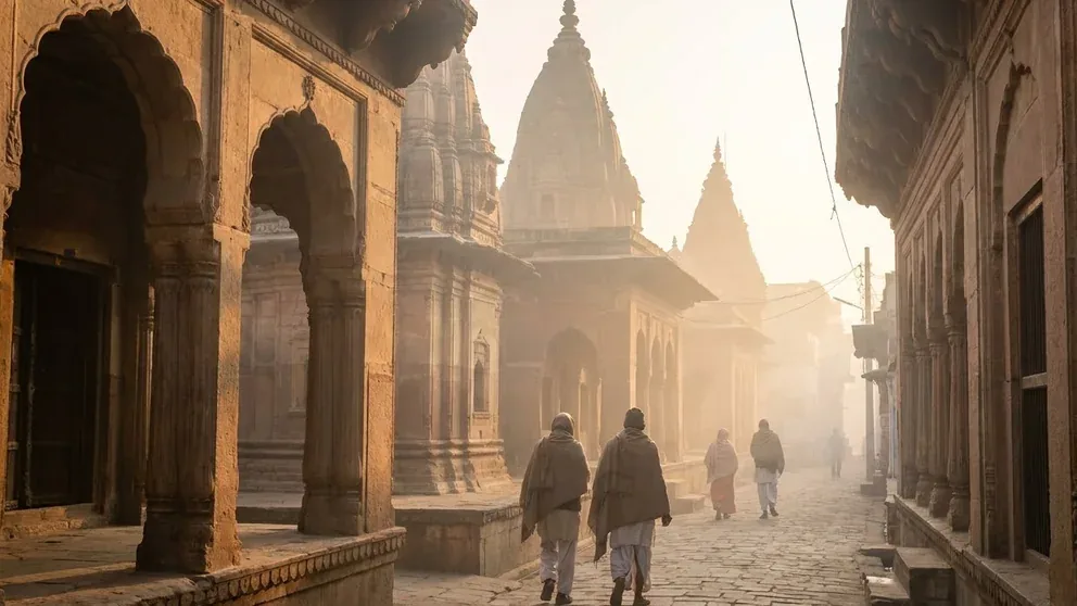 A lane in Vrindavan near Radha Keli Kunj