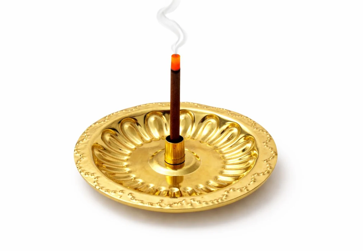 Brass dhoop stand with ash catcher, picture 2