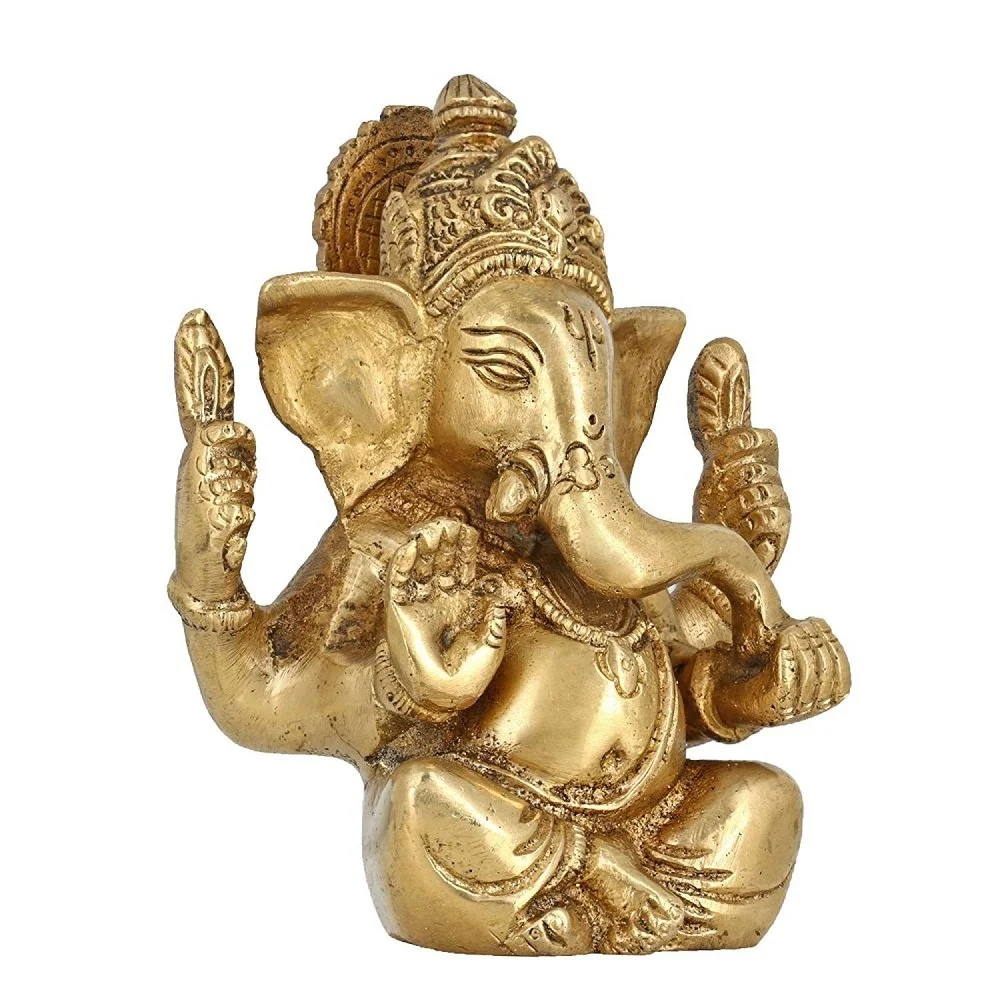 Brass Ganesh murti, 4.5 inch, picture 3