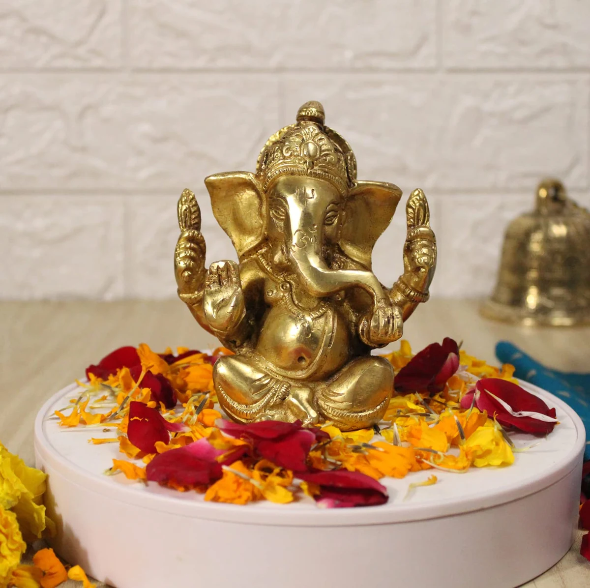 Brass Ganesh murti, 4.5 inch, picture 4