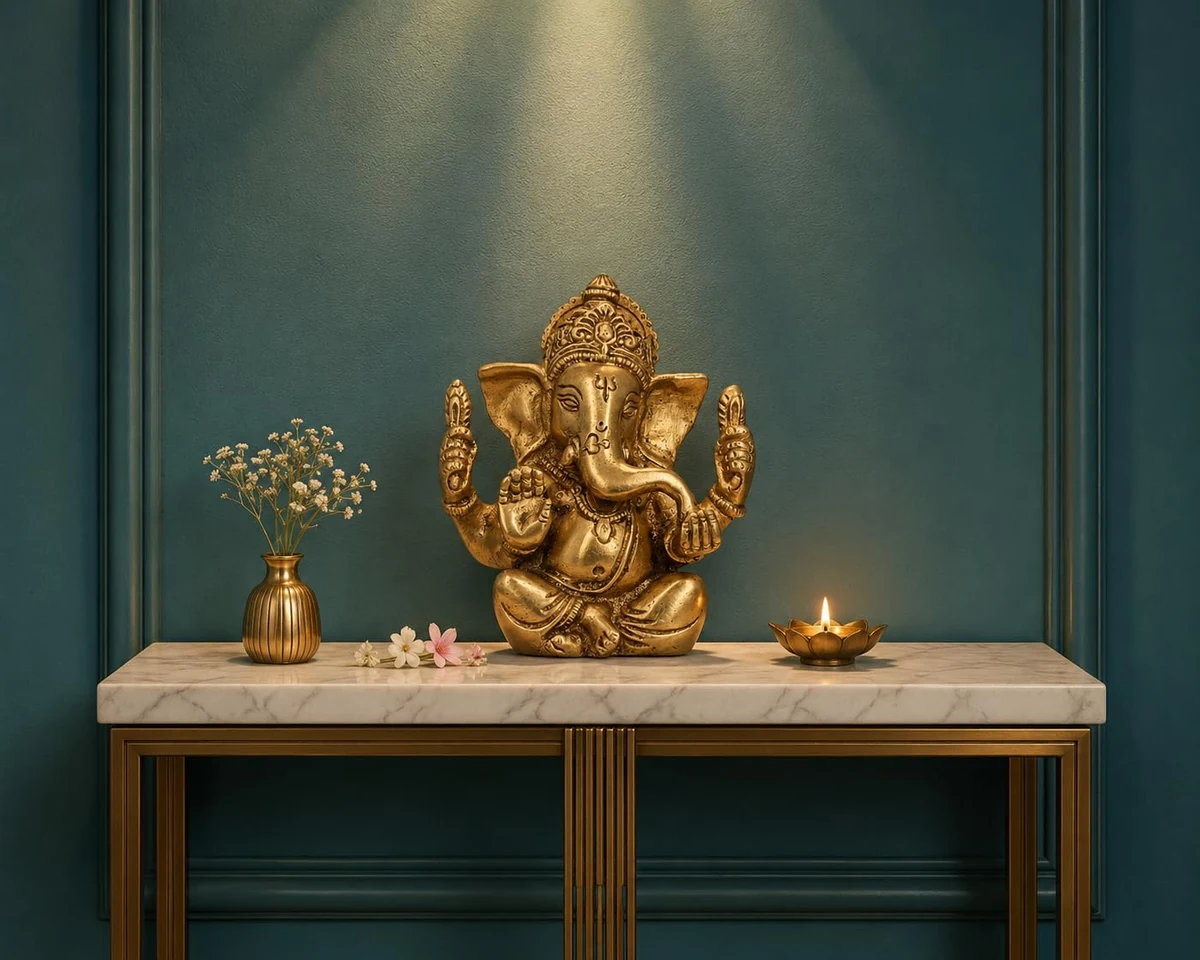 Brass Ganesh murti, 4.5 inch, picture 5
