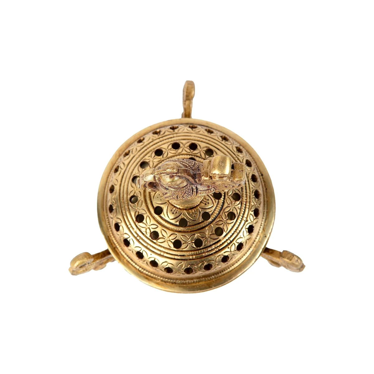 Brass peacock dhoop dani, 6 inch, picture 6