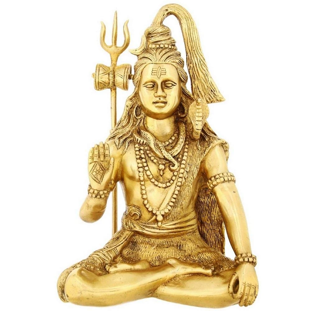 Brass Shiva idol, seated