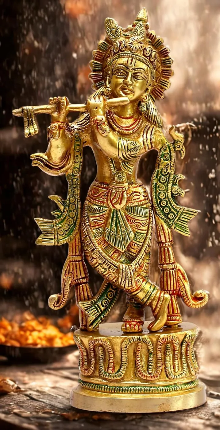 Krishna at the flute, brass, picture 3