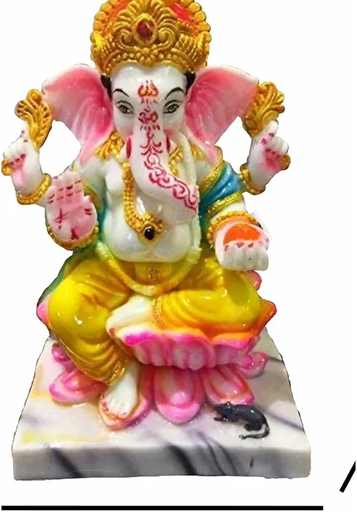 Marble dust Ganesh murti, 7 inch, picture 2