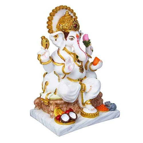 Marble Ganesh idol, 12 inch, picture 3