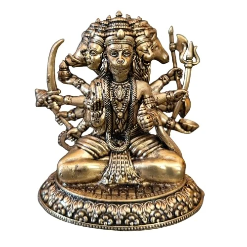 Panchmukhi Hanuman idol, small brass