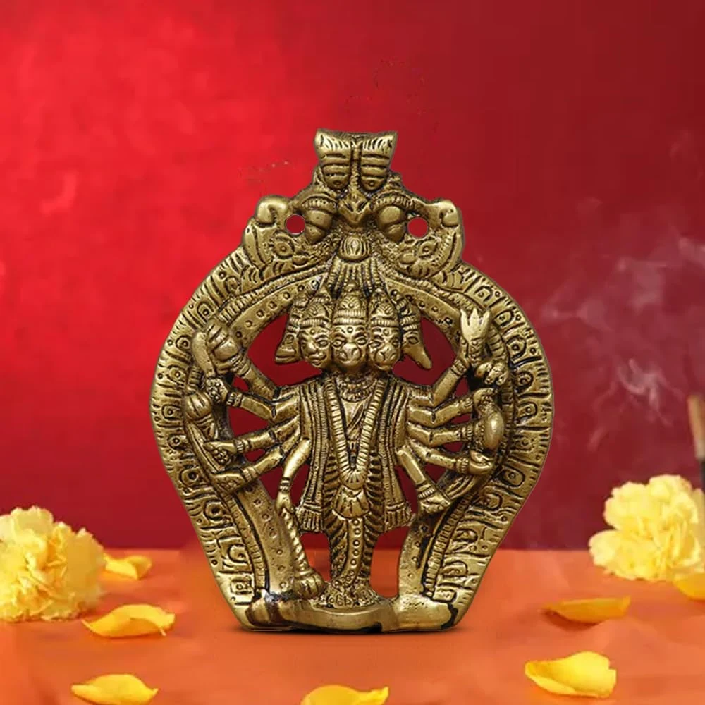 Panchmukhi Hanuman brass wall hanging, picture 2