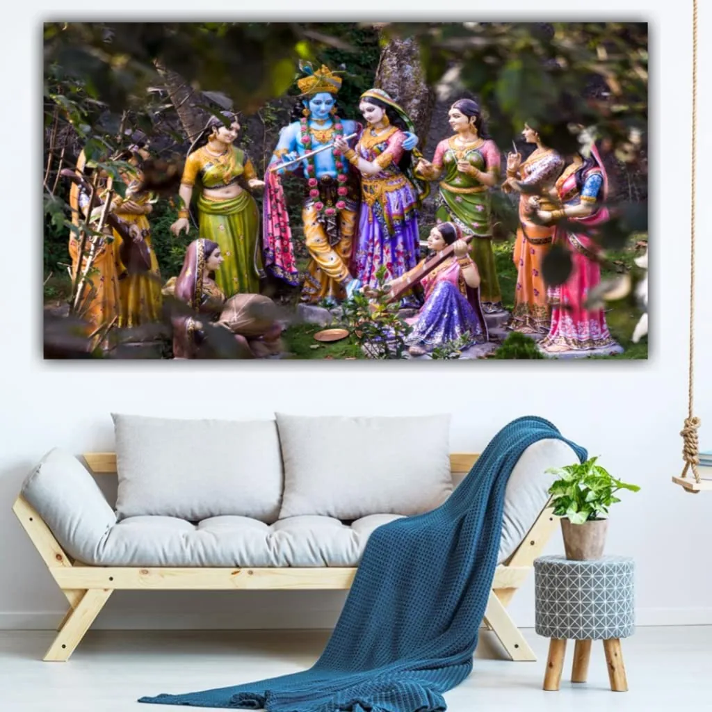 Radha Krishna canvas, 48 × 24 inch, picture 2