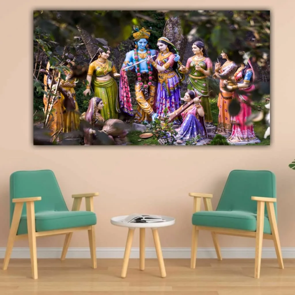 Radha Krishna canvas, 48 × 24 inch, picture 3