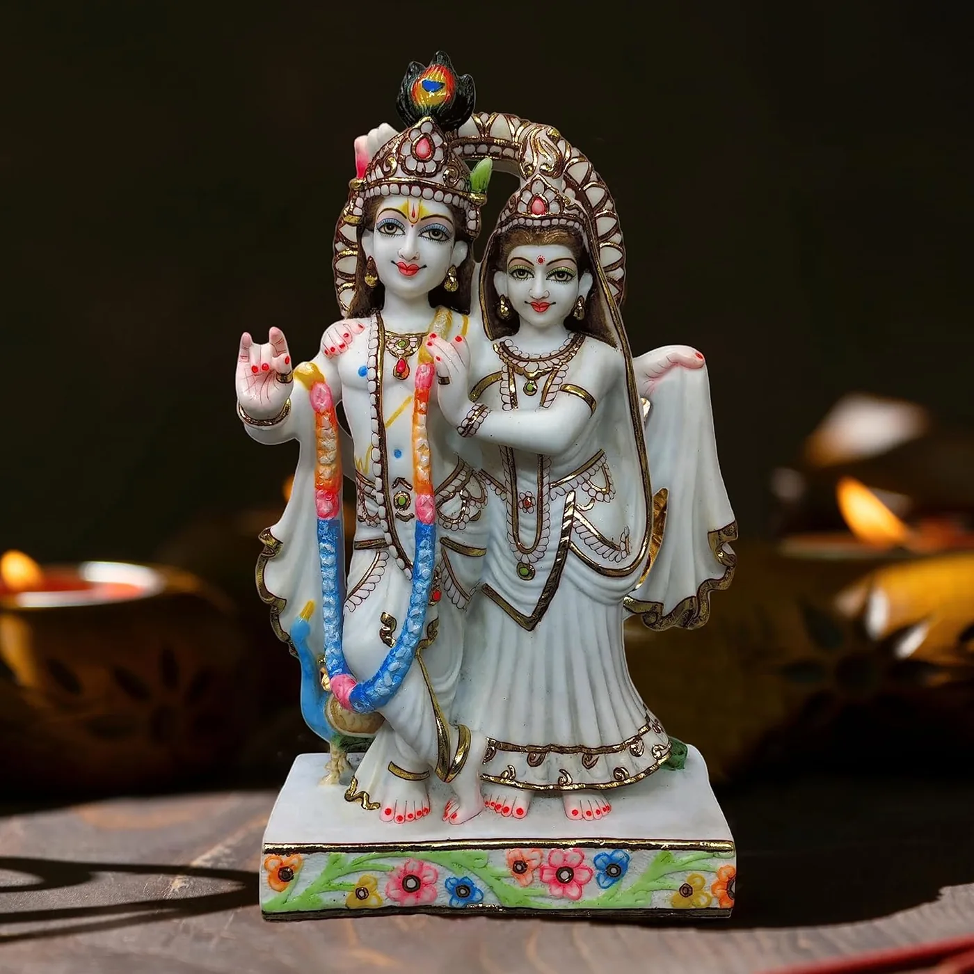 Radha Krishna marble statue, 15 inch, picture 3