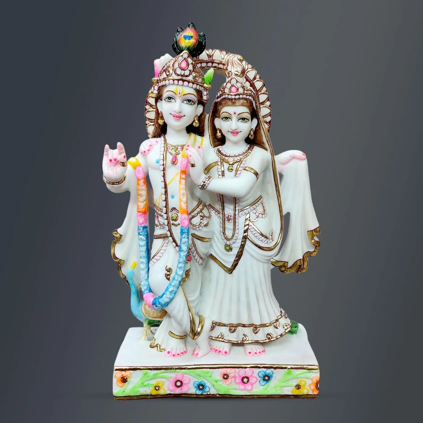 Radha Krishna marble statue, 15 inch, picture 4