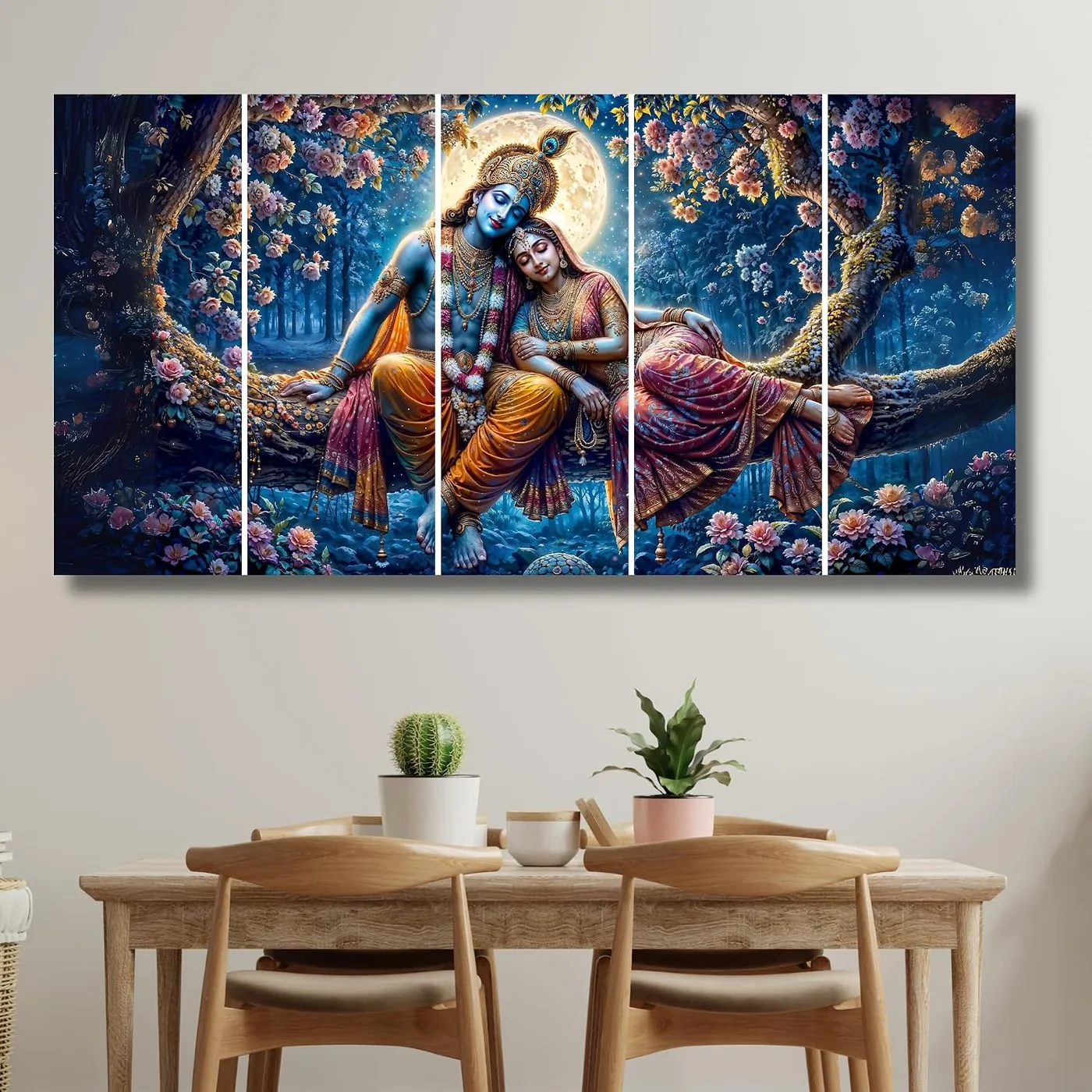 Radha Krishna wall art, five panels, picture 4