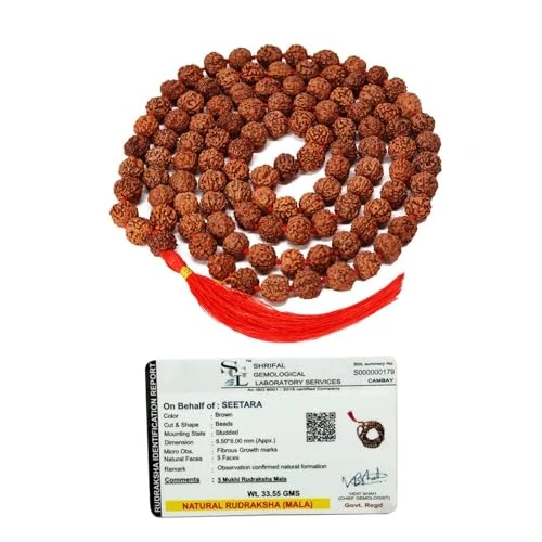 Rudraksha mala with gangajal and vibhuti