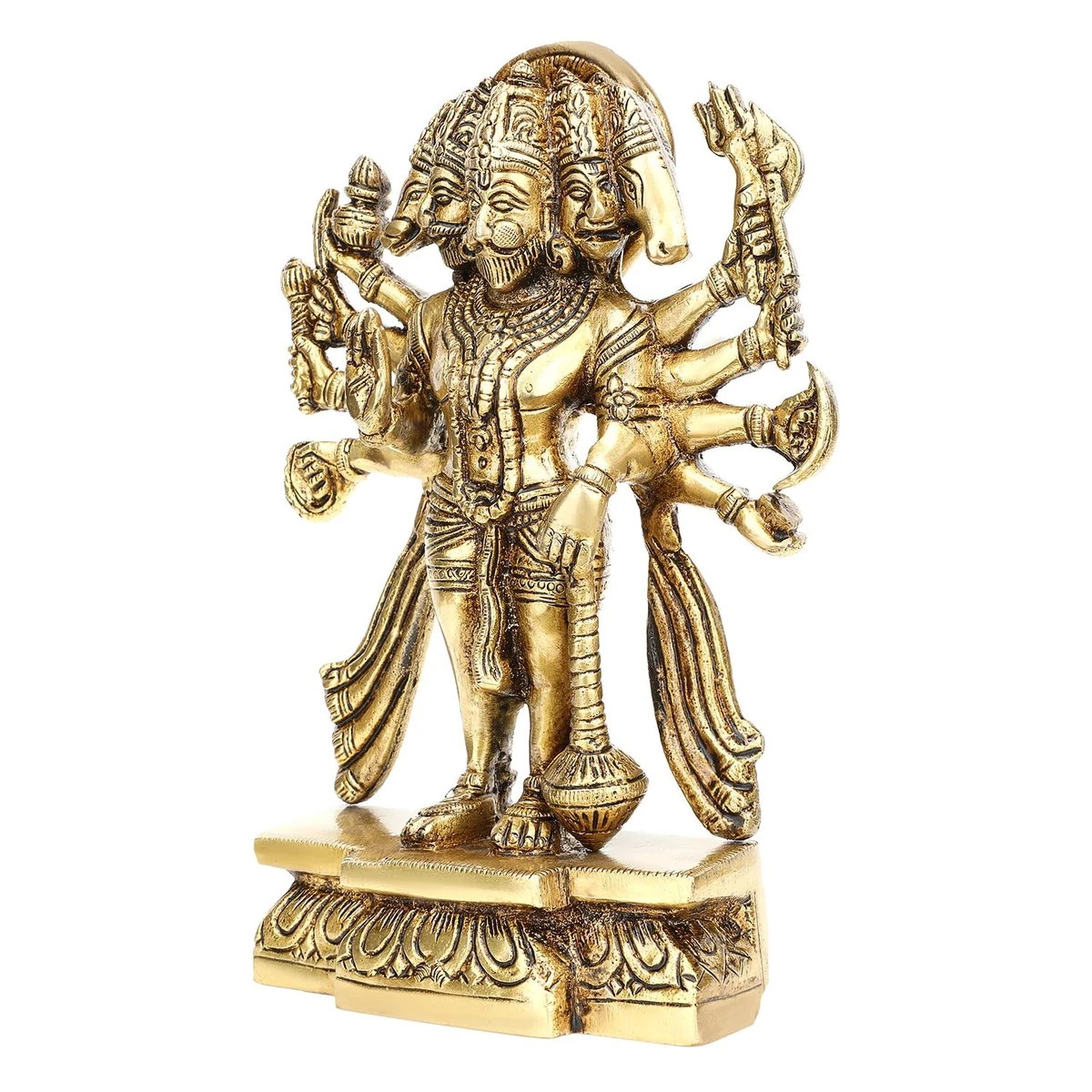 Standing Panchmukhi Hanuman, 7 inch brass, picture 2