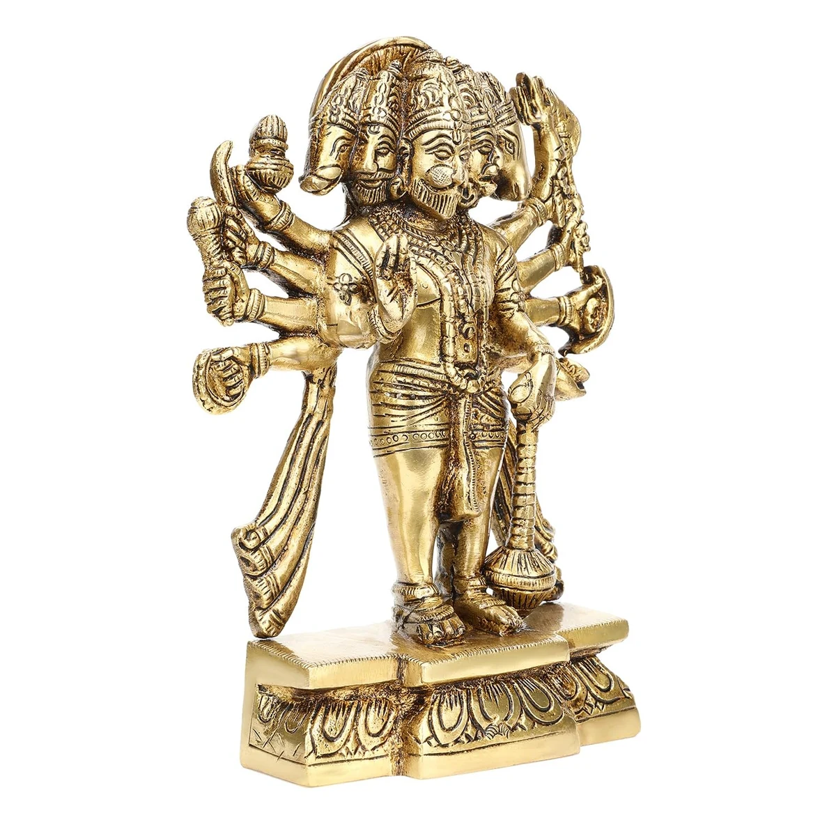 Standing Panchmukhi Hanuman, 7 inch brass, picture 3